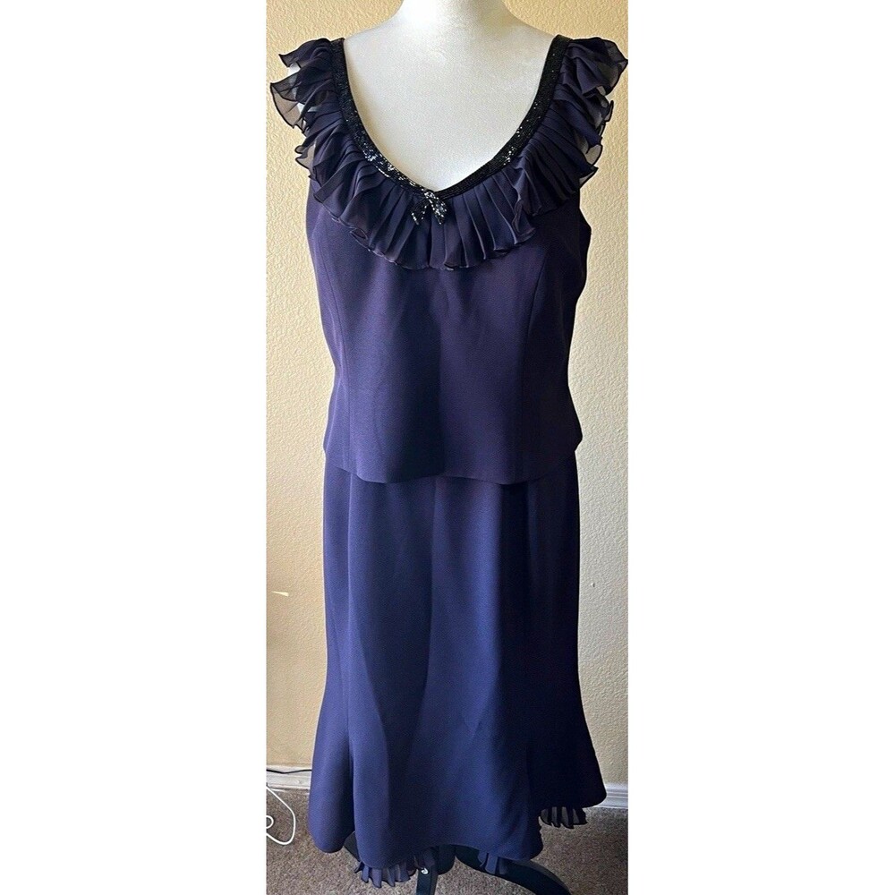 Daymor Couture Dress Jacket Set 12 NWT Espresso Beaded Mother of the Bride